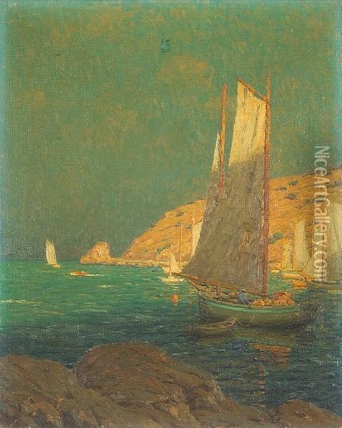 Sailing Among Golden Bluffs Oil Painting - Granville Redmond
