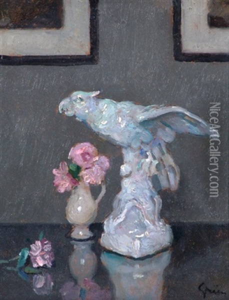 Rosas Y Porcelanas Oil Painting - Jules Alexandre Gruen
