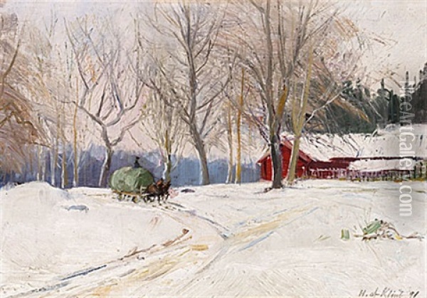 Vintermorgon Oil Painting - Hilma af Klint