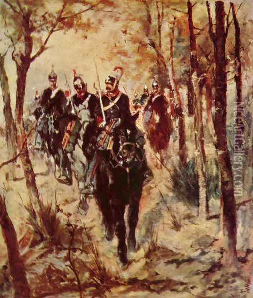 Cavalrymen Oil Painting - Giovanni Fattori