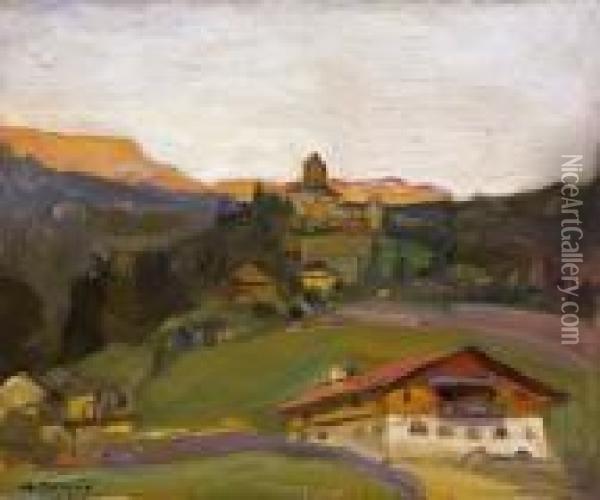 Village In Tyrol Oil Painting - Philip Alexius De Laszlo