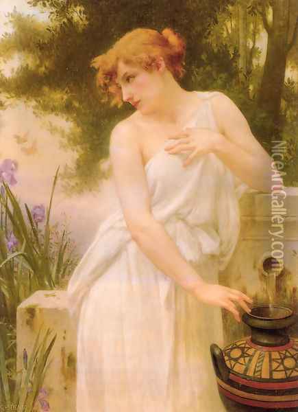 Beauty At The Well Oil Painting - Guillaume Seignac