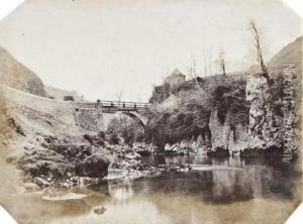 Pont De Sarrance, Basses-pyrenees Oil Painting - John Stewart