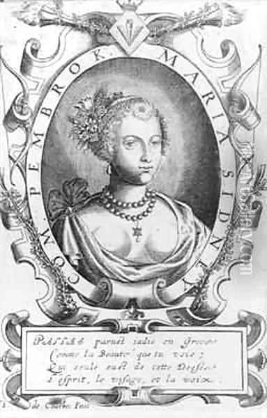 Portrait of Mary Sidney Countess of Pembroke Oil Painting - Courbes, J. de