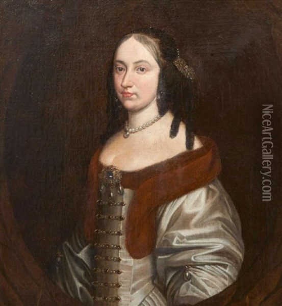 Portrait Presume D'une Princesse De Nassau Oil Painting - Gerrit Van Honthorst