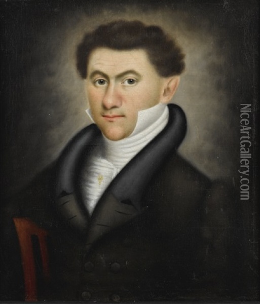 Portrait Of A Gentleman, Possibly Mr. Hanson Of New York Oil Painting - Erastus Salisbury Field