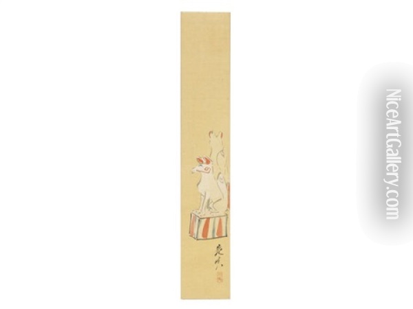 A Set Of Tanzaku (poem-cards) With Designs For The Twelve Months (set Of 12) Oil Painting - Shibata Zeshin