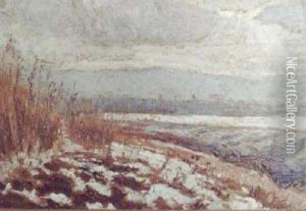 Pejzaz Zimowy Oil Painting - Franciszek Rembertowski