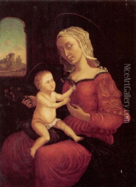 Madonna Med Barnet Oil Painting - Bernardino Fungai