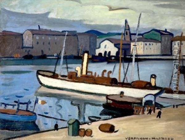 Port De Marseille Oil Painting - Louis-Mathieu Verdilhan