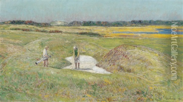The Trap At The 15th, Maidstone Club, East Hampton Oil Painting - Childe Hassam