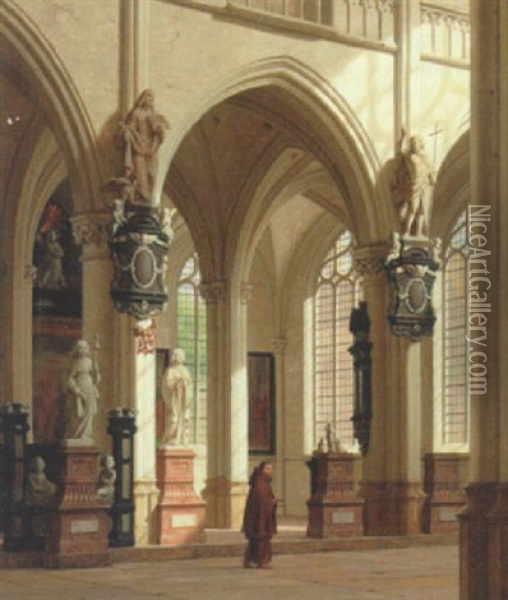 Interior Fra En Katolsk Kirke Oil Painting - Heinrich Hansen