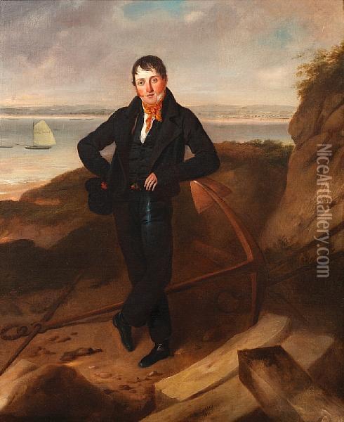 Portrait Of The Owner Or Captain Of The Ryde Packet Oil Painting - Richard Livesay