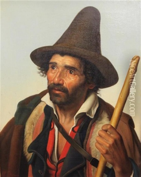 Portrait Of An Alpine Gentleman Oil Painting - Sergio Manzi