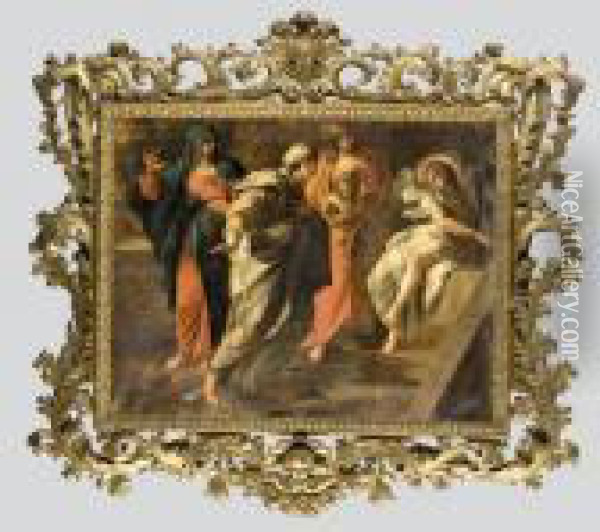 Harom Maria A Sirnal Oil Painting - Annibale Carracci