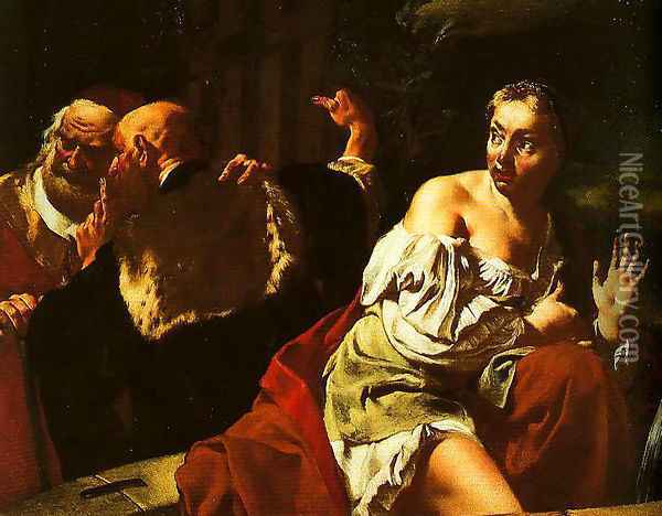 Susanna and the Elders Oil Painting - Giovanni Battista Tiepolo