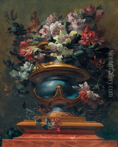 Stillleben Mit Blumen In Prunkvase Oil Painting - Eva Bruining