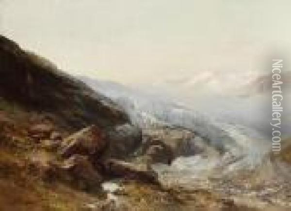 Gletscherpasterze Des Grosglockners Im Morgenlicht Oil Painting - Edward Theodore Compton