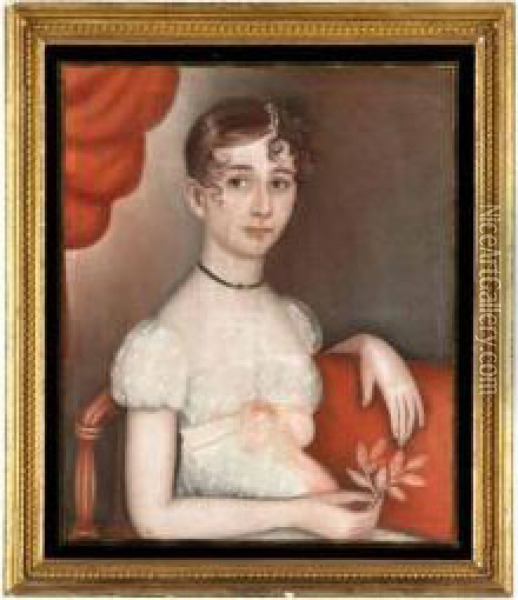 Portrait Of Harriet Wells (1796-1814)
Unsigned, Pastel And Gilt Paper On Paper, Gilt Frame Backed Withnewsprint From Hartford Connecticut, 1812 And Later New Yorknewsprint From The 1860s. Oil Painting - Robert Deacon Peckham