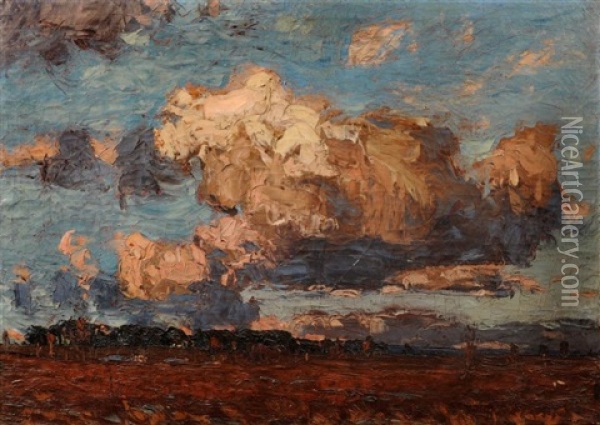 Herbstwolken Uber Dem Heller Oil Painting - Otto Altenkirch