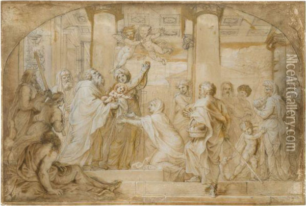 La Presentation Au Temple Oil Painting - Michel Corneille II