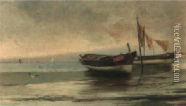 Barcas Oil Painting - Joaquin Miro