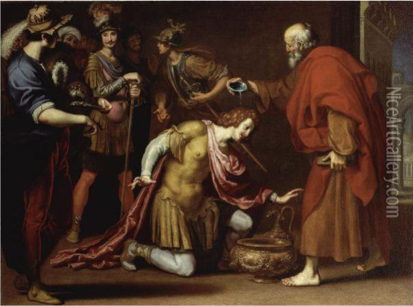 The Baptism Of Saint Paul Oil Painting - Lorenzo Lippi