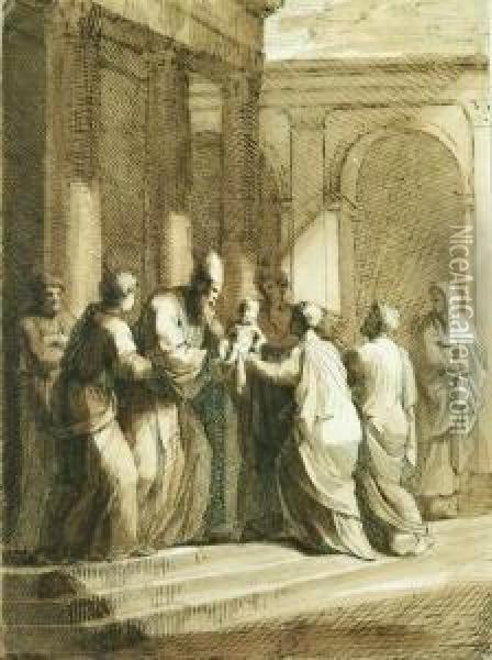 Christi Darstellung Im Tempel Oil Painting - Robert Von Langer