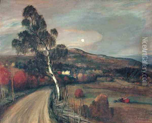 Norwegian Landscape, Aulestad, c.1895 Oil Painting - Theophile Alexandre Steinlen