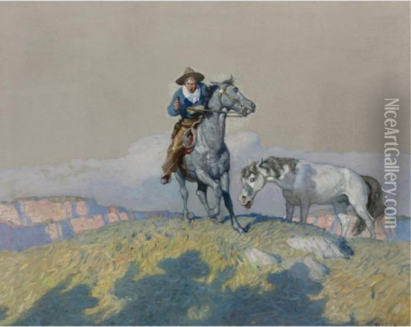 Fall Back! Oil Painting - Newell Convers Wyeth