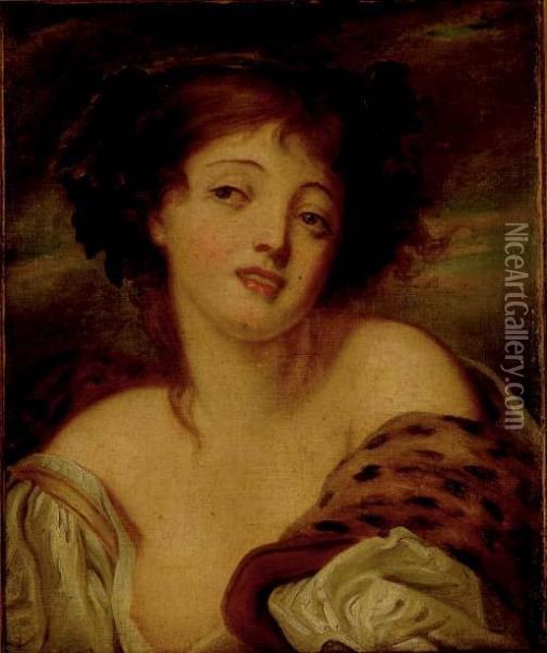 A Bacchante Oil Painting - Jean Baptiste Greuze