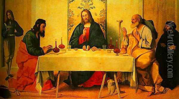 The Supper at Emmaus Oil Painting - Sebastiano Del Piombo