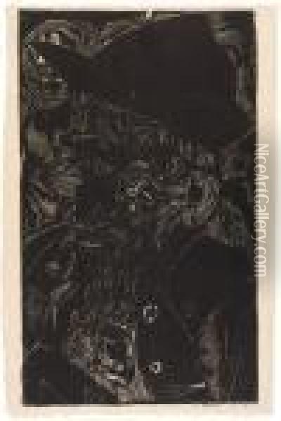 Casparcadiepolt - Alter Alpler Mit Schwarzem Hut Oil Painting - Ernst Ludwig Kirchner