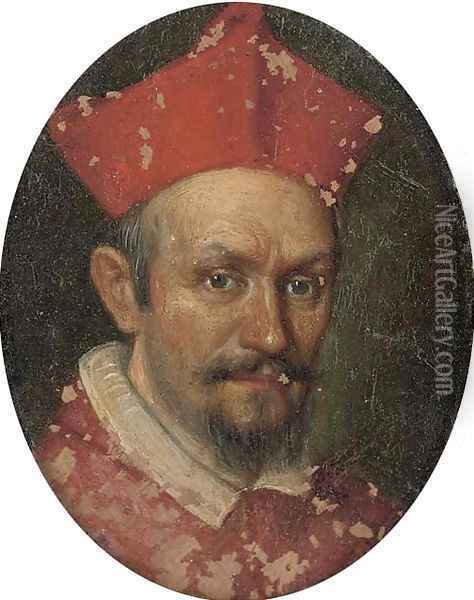 Portrait of a cardinal, bust-length Oil Painting - Filippo Lauri