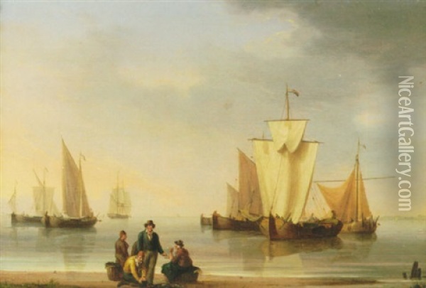 Sorting The Catch Oil Painting - William Anderson
