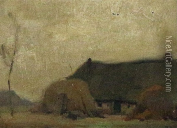 Cottage Oil Painting - John William Beatty