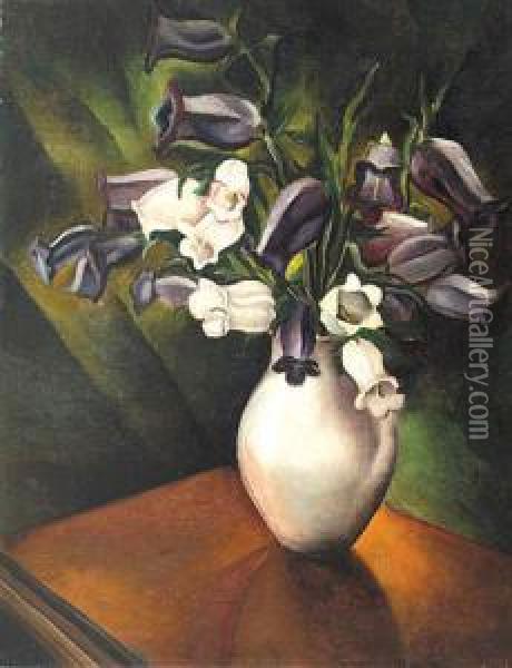 Kwiaty-dzwonki Oil Painting - Imre Gergely