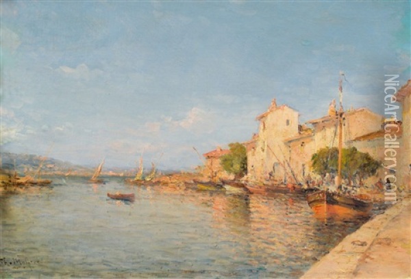 Scene De Port Oil Painting - Henri Malfroy-Savigny