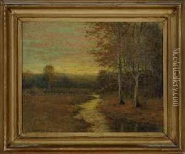 Autumn Twilight Oil Painting - George Howell Gay