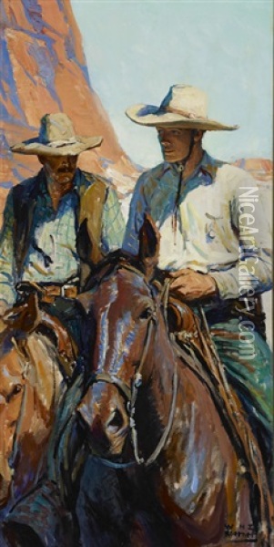 # 44 Two Tie-fast Men Oil Painting - William Henry Dethlef Koerner