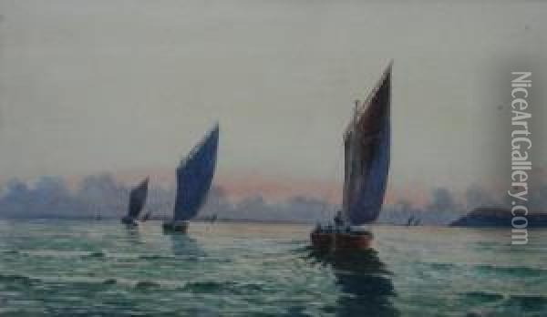 Fishing Boats Oil Painting - Peter MacGregor Wilson