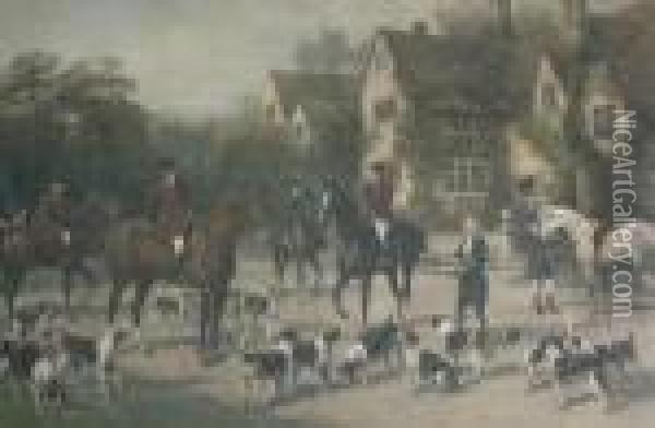 The Meet At The Manor Oil Painting - Heywood Hardy