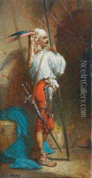 Orientalischer Wachter Oil Painting - H. De Beaumont