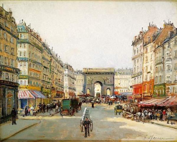 La Porte Saint Denis Oil Painting - Gustave Mascart