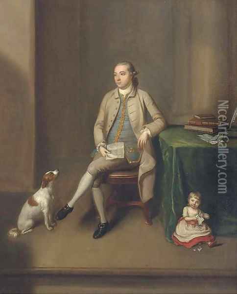 Portrait of Sir William Gleadowe Newcomen Oil Painting - Benjamin Wilson