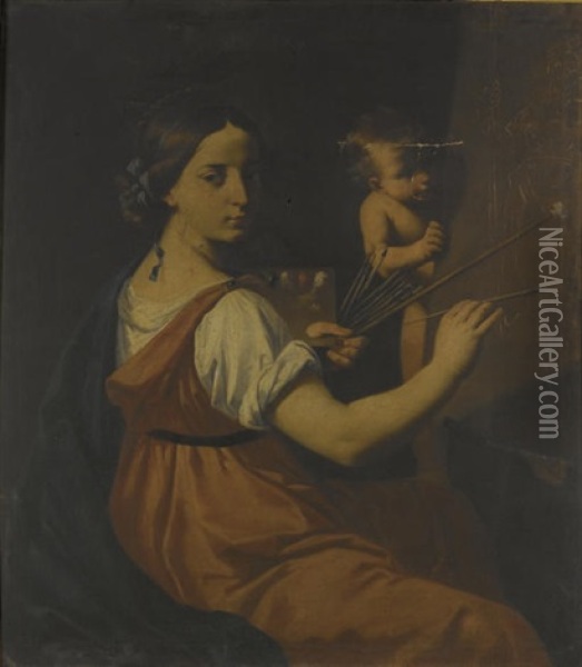Allegoria Della Pittura Oil Painting - Simone Cantarini