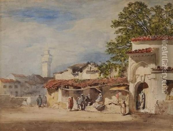 Scene Orientaliste Oil Painting - Alphonse Dallemagne