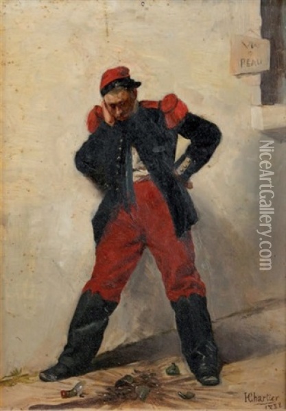 Militaire Ivre Oil Painting - Henri-Georges-Jacques Chartier