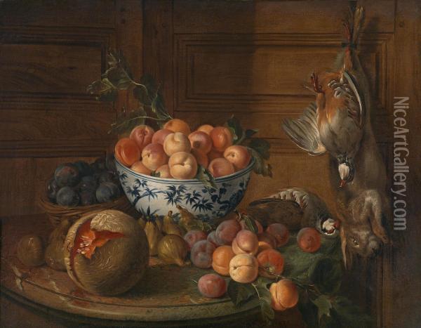 A Still Life With Fruit Oil Painting - Nicolas Desportes