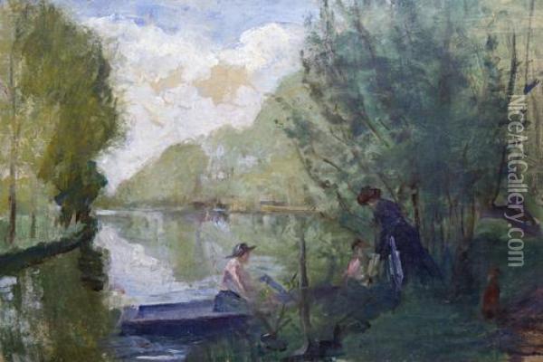 A Boating Party Oil Painting - Albert De Belleroche